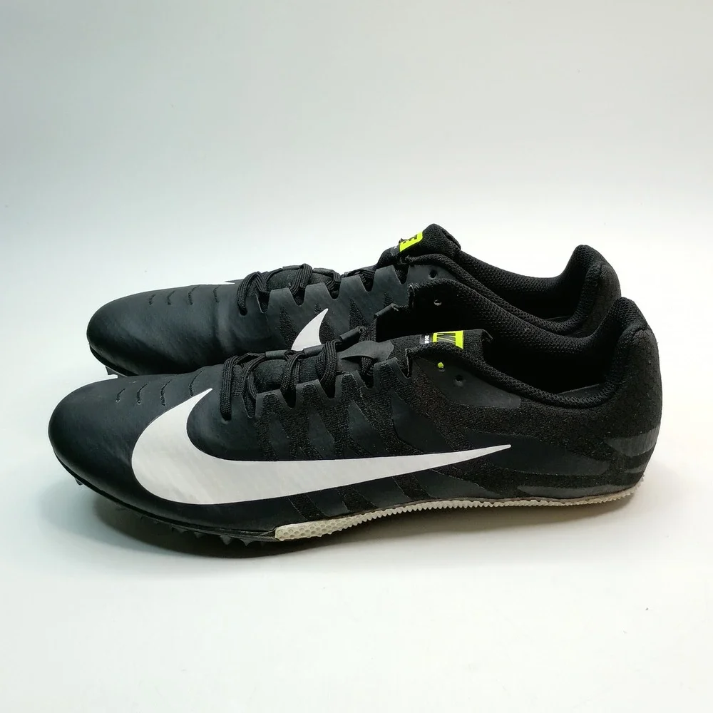 Nike Zoom Rival S 8 Racing Spikes Men Size 12 Black White Track Shoes